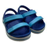 Crocs Sandali In Gomma Tinta Unita Con Fasce In Contrasto Blu Per Neonato