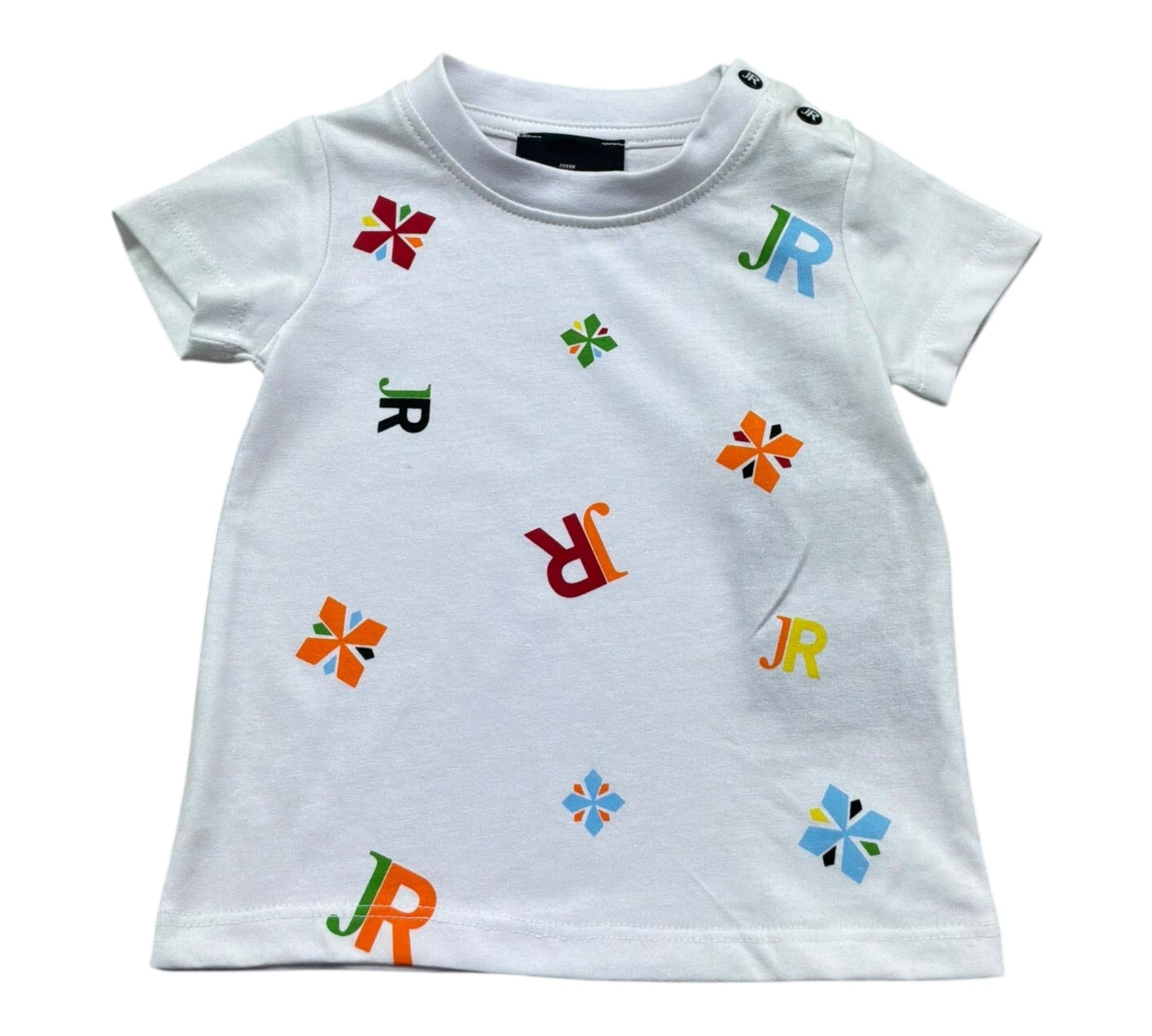 John Richmond T-Shirt Girocoll Tinta Unita con Stampe per Neonato RIP26119TS BIANCO JOHN RICHMOND 