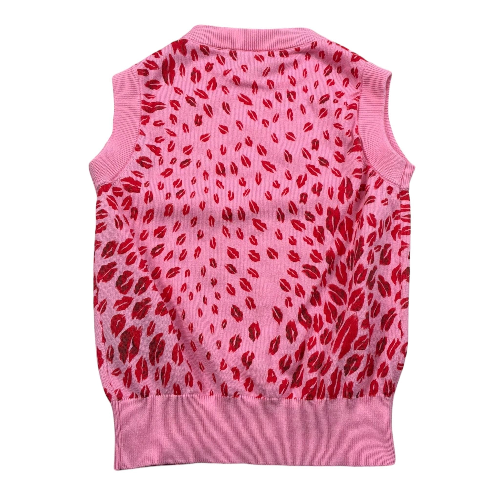 Just Cavalli Gilet Girocollo Stampa Fantasia Baci per Bambina JGP26029GL ROSA JUST CAVALLI 
