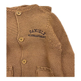 DANIELE ALESSANDRINI cardigan tinta unita con cappuccio Marrone per Neonato 1291W00035N MARRONE DANIELE ALESSANDRINI 