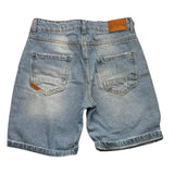 Over-D Bermuda In Denim Tinta Unita Con Girovita Regolabile Azzurro Per Bambino