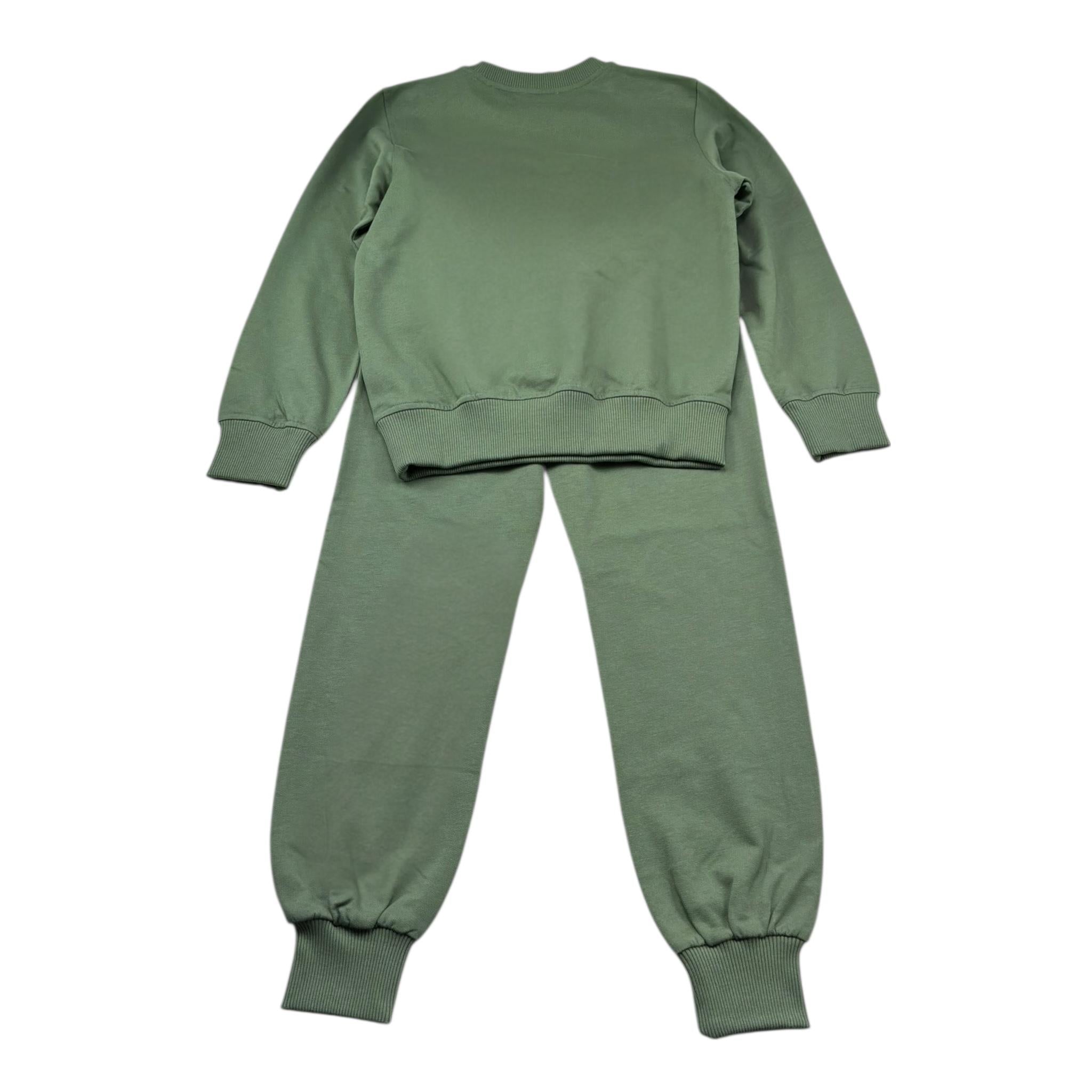 Moschino Completo 2 Pezzi Felpa-Pantalone Tinta Unita per Bambino HPK03E VERDE MOSCHINO 