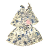 Miss Blumarine Completo Top-Gonna Tinta Unita Con Fantasia Panna Per Neonata