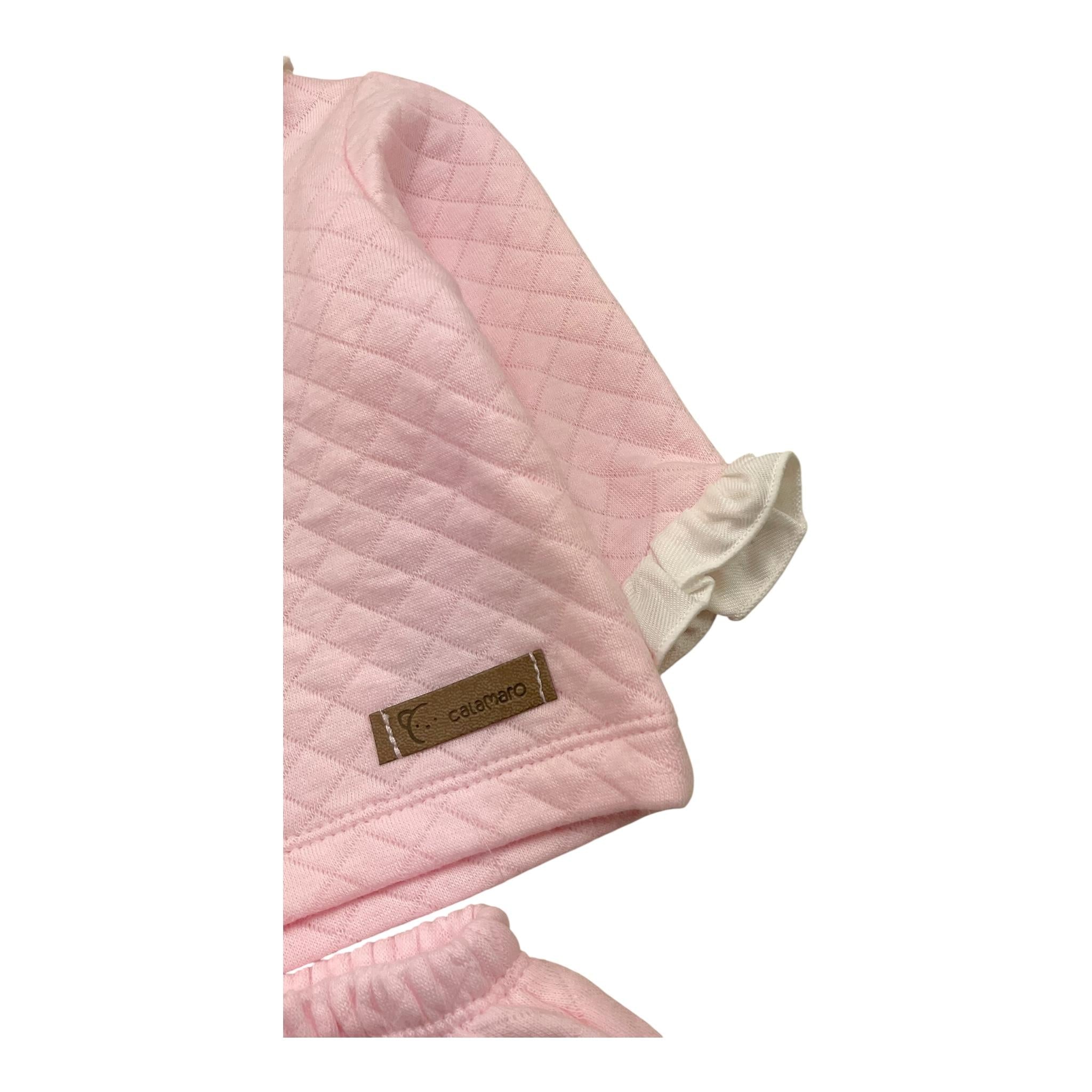 CALAMARO completo 2pz maglia-coulotte tinta unita Rosa per Neonata 11007 ROSA CALAMARO 