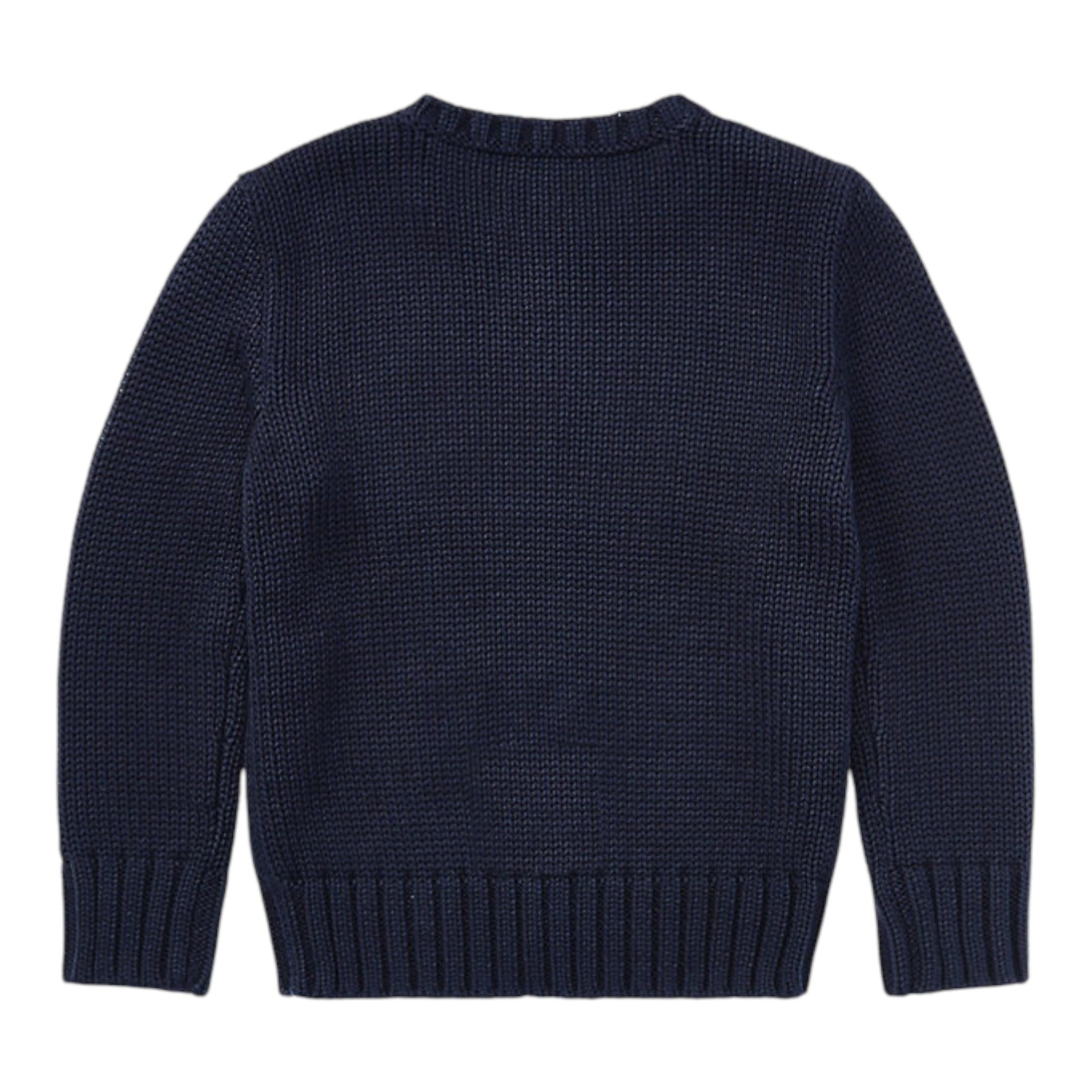 RALPH LAUREN maglia girocollo tinta unita con ricami Blu per Neonato 320668285001 BLU RALPH LAUREN 