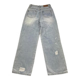 Manila Grace Jeans Tinta Unita con Strappi per Bambina 198PMJS25X AZZURRO MANILA GRACE 