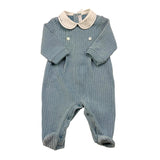 BARCELLINO tutina tinta unita con colletto in contrasto Azzurro per Neonato 116301 AZZURRO BARCELLINO 
