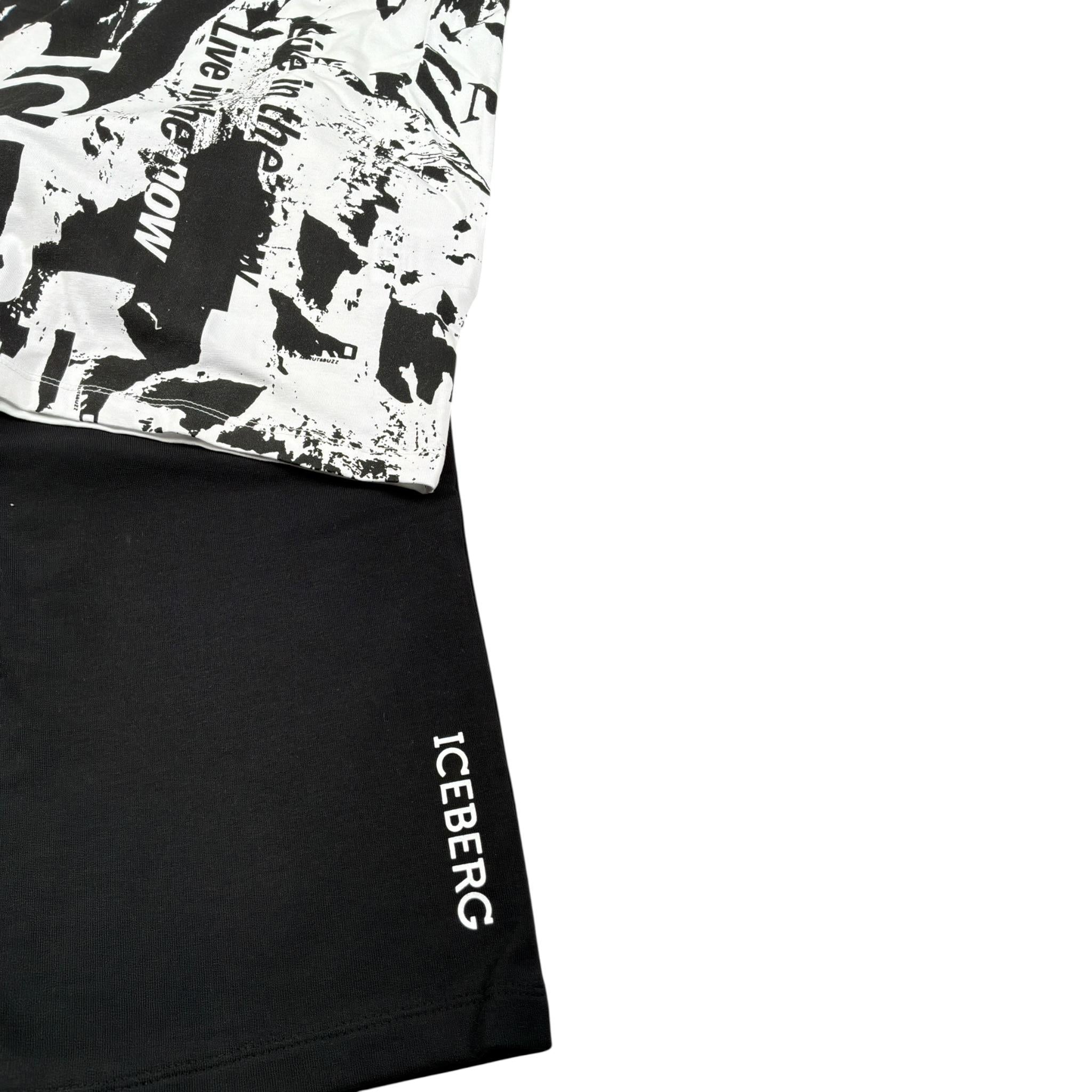 Iceberg Completo 2 Pezzi T-Shirt-Bermuda Bianco/Nero per Bambino CMBICE5101JX BIANCO/NERO ICEBERG 