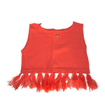 Fun & Fun Completo 2 Pezzi Top Tinta Unita con Frange-Gonna per Bambina FBTP01329 ARANCIONE FUN & FUN 