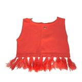 Fun & Fun Completo 2 Pezzi Top Tinta Unita con Frange-Gonna per Bambina FBTP01329 ARANCIONE FUN & FUN 