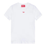 Diesel T-Shirt Girocollo Tinta Unita con Stampa per Bambino J02237XX BIANCO DIESEL 
