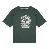Timberland T-Shirt Girocollo Tinta Unita con Stampa per Bambino T60506X VERDE TIMBERLAND 