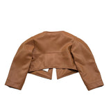 Monnalisa Giubbino Tinta Unita In Ecopelle per Bambina 17E100 MARRONE MONNALISA 