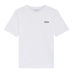 Boss T-Shirt Girocollo Tinta Unita con Boss per Bambino J25P23 BIANCO BOSS 