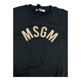 Msgm T-Shirt Girocollo Tinta Unita Con Stampa Logo Grigio Per Bambina