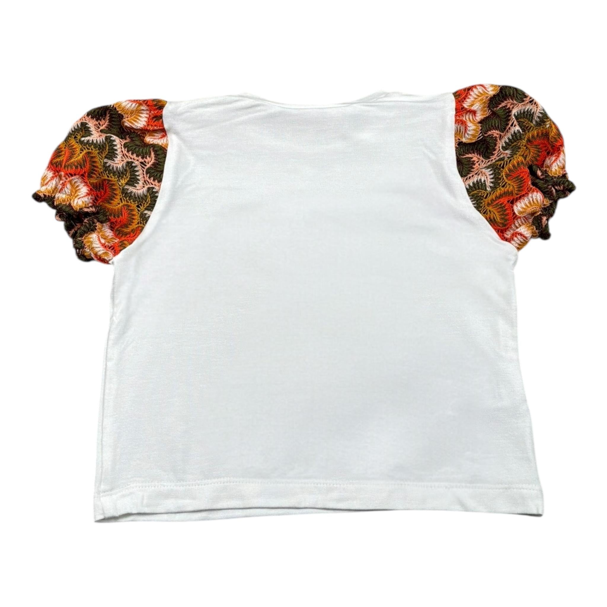 La Stupenderia T-Shirt Tinta Unita con Maniche In Contrasto per Neonata TJMG82X BIANCO LA STUPENDERIA 