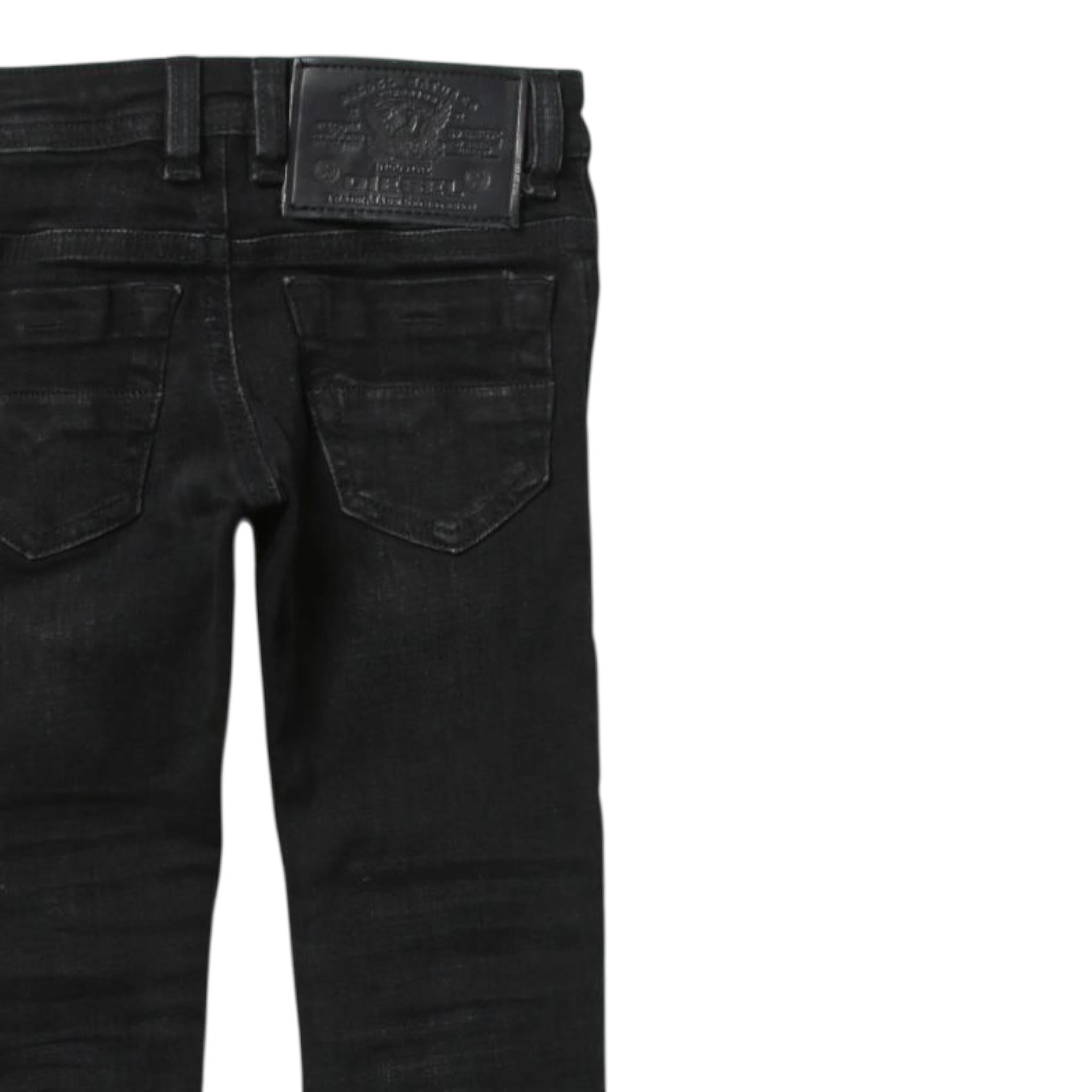 Diesel Jeans Tinta Unita con Girovita Regolabile per Bambino 00J3RN NERO DIESEL 