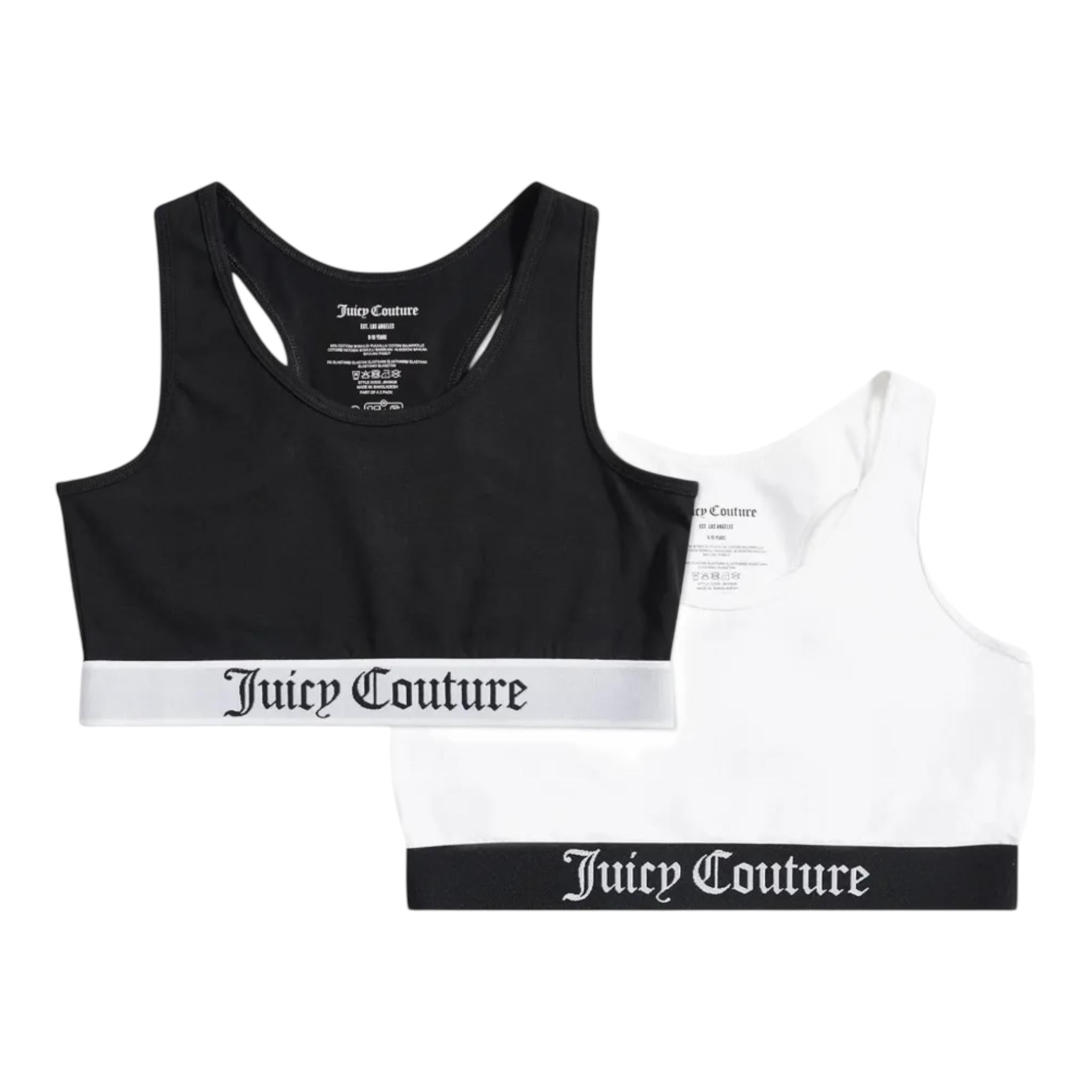 Juicy Couture Set 2 Top Tinta Unita con Stampa per Bambina JBX5826 NERO JUICY COUTURE 