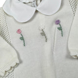 Le Coconne Tutina Tinta Unita con Ricami per Neonata LCN1940 PANNA LE COCONNE 