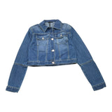 Fun & Fun Giubbino In Denim Tinta Unikta Con Tasche Blu Per Bambina