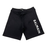 Balmain Bermuda Tinta Unita Con Stampa Nero Per Bambino