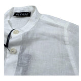 Please Camicia Mezza Manica Tinta Unita per Neonato CC37300B73 PANNA PLEASE 