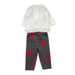 EMC completo 2pz felpa-leggins bicolore Bianco/grigio per Neonata CO3541 BIANCO/GRIGIO EMC 