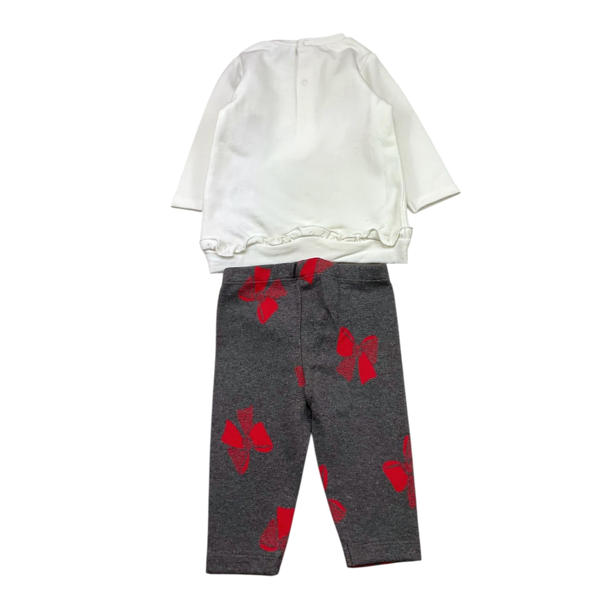 EMC completo 2pz felpa-leggins bicolore Bianco/grigio per Neonata CO3541 BIANCO/GRIGIO EMC 