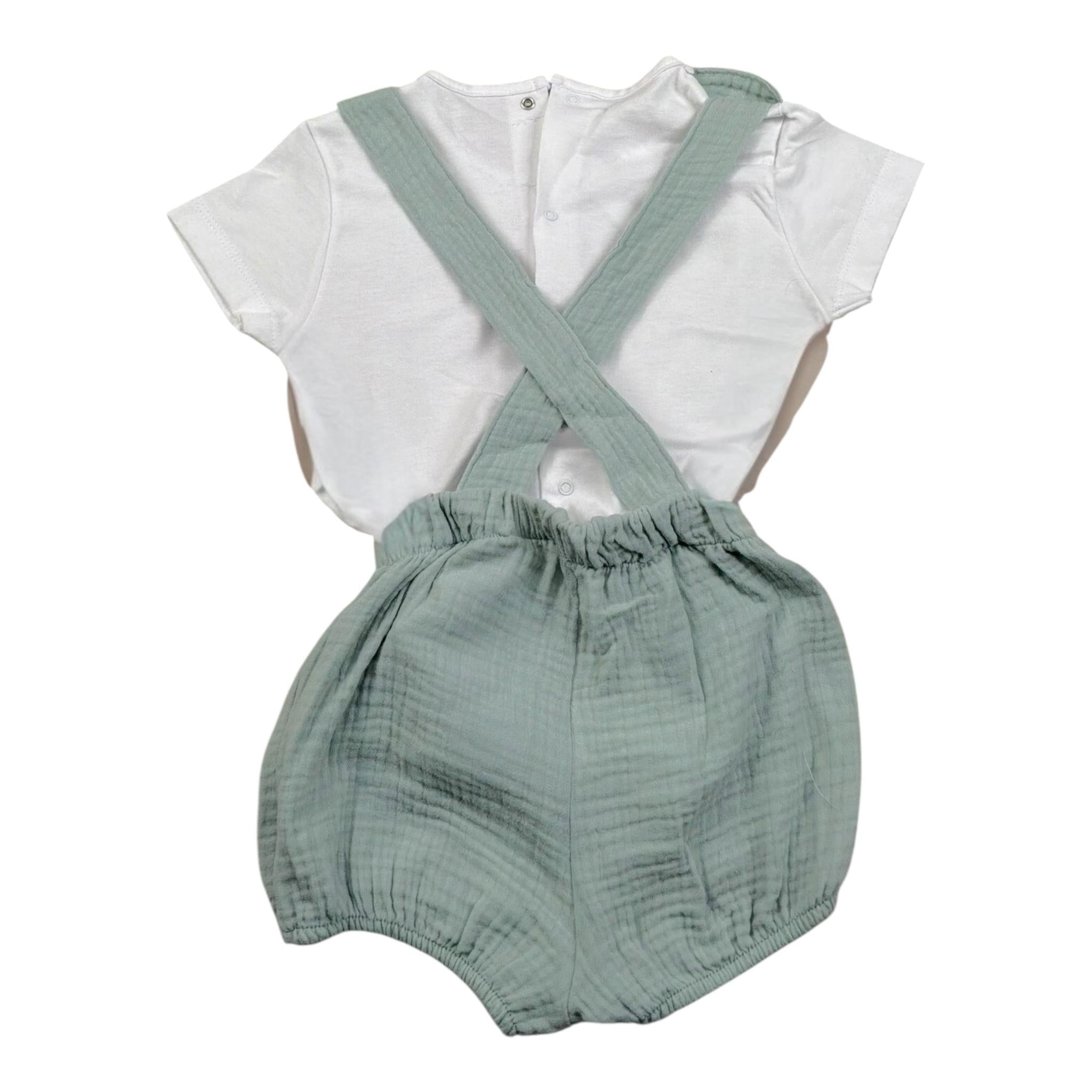 Calamaro Completo 2 Pezzi T-Shirt-Salopette per Bambino 17942J BIANCO/VERDE CALAMARO 