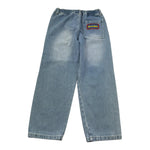 Moschino Jeans Tinta Unita con Applicazioni per Bambina HUP08X AZZURRO MOSCHINO 