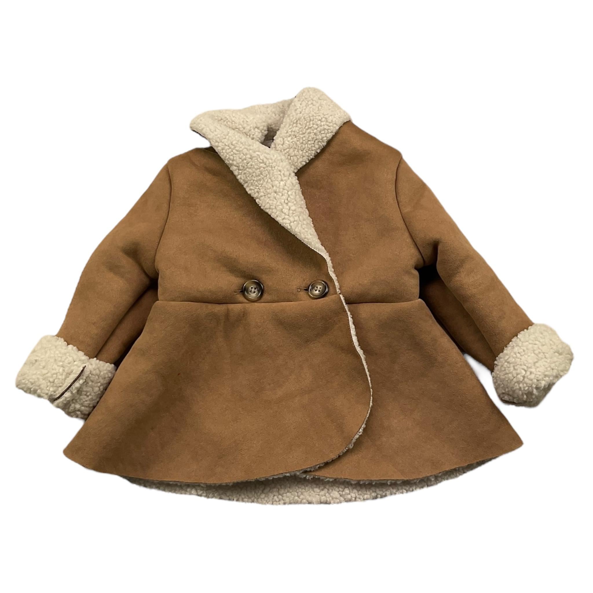 JANICE cappotto tinta unita con pelliccia Cammello per Bambina JN636N CAMMELLO JANICE 