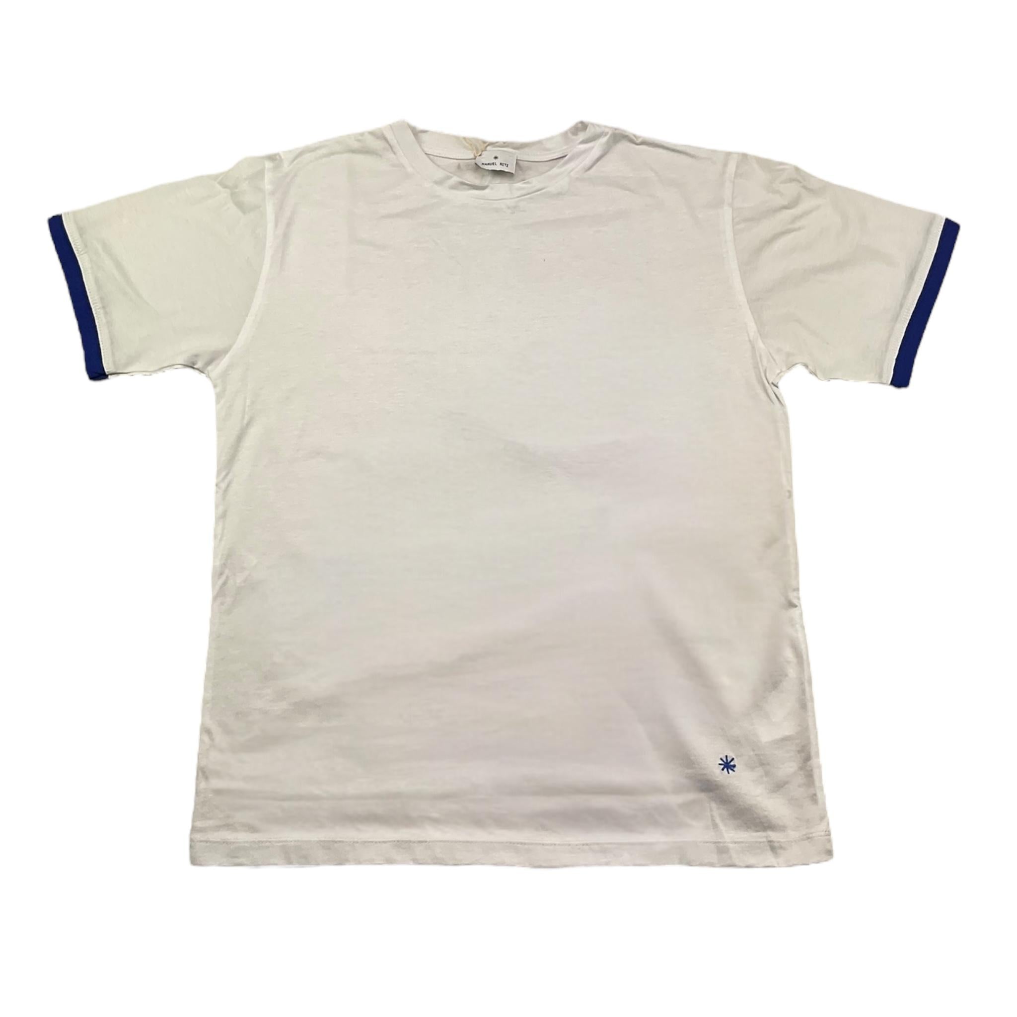 Manuel Ritz T-Shirt Girocoll Tinta Unita con Profili Maniche In Contrasto per Bambino MR2924 BIANCO MANUEL RITZ 