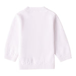 Mini Banda Cardigan Tinta Unita con Bottoni In Contrasto per Neonato 3B643 BIANCO MINI BANDA 