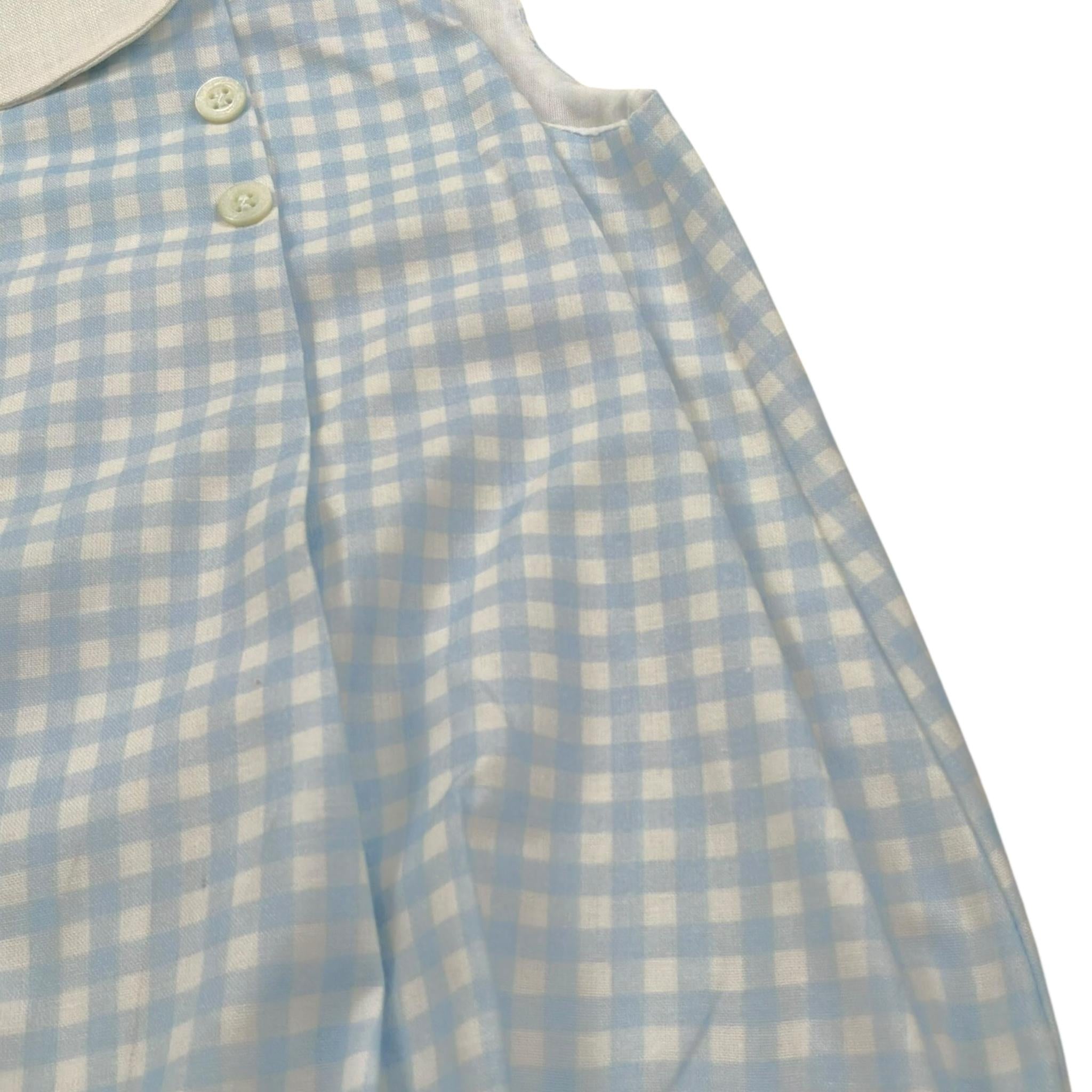 La Stupenderia Pagliaccetto Bicolore con Fantasia A Quadri per Neonata TBPG55 BIANCO/AZZURRO LA STUPENDERIA 