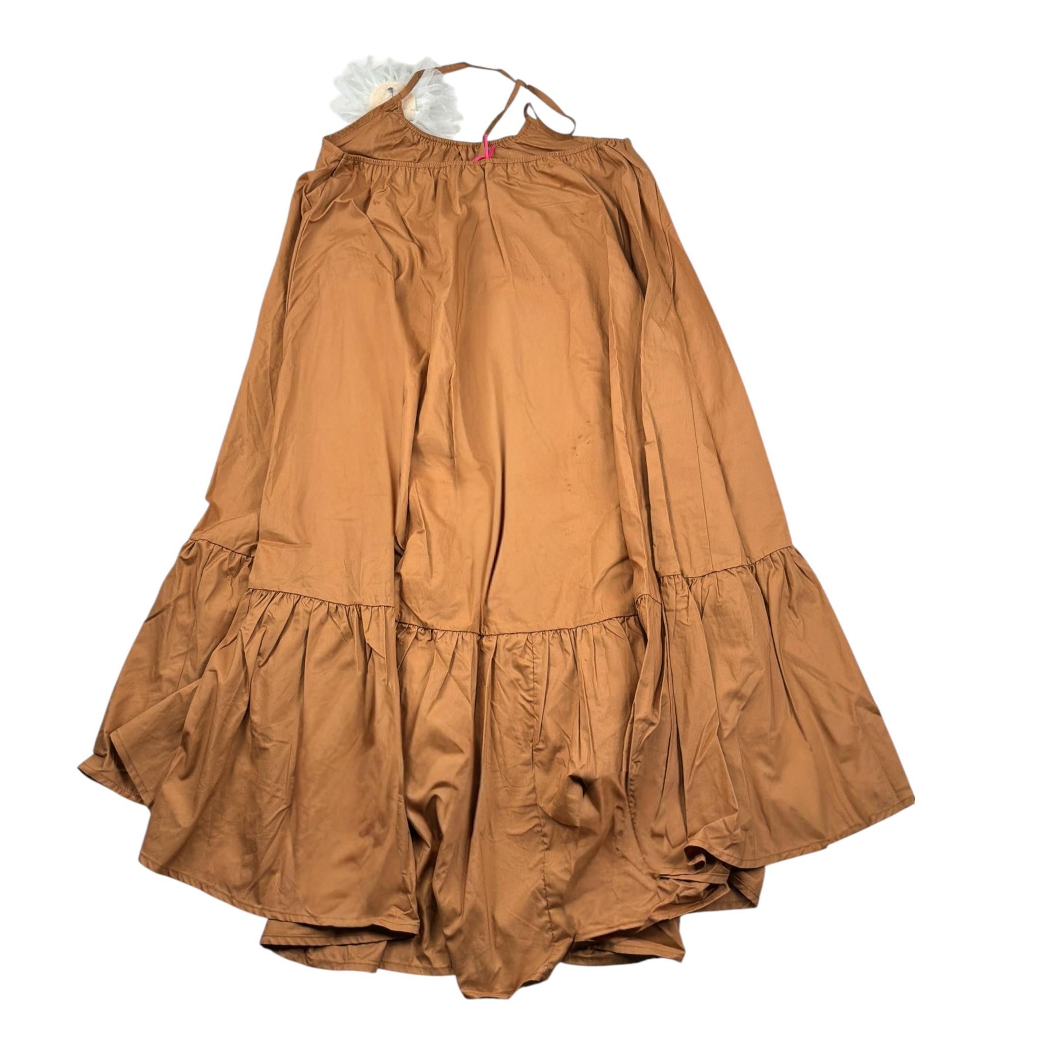 Liu Jo Abito Bretelline tinta unita con Applicazione Cammello per Bambina GA3186 CAMMELLO LIU JO 