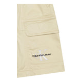 Calvin Klein Bermuda Tinta Unita con Elastico In Vita Verde per Bambino