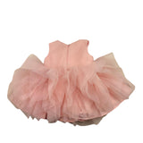 Fun & Fun Abito Giromanica Tinta Unita con Tulle Rosa per Neonata