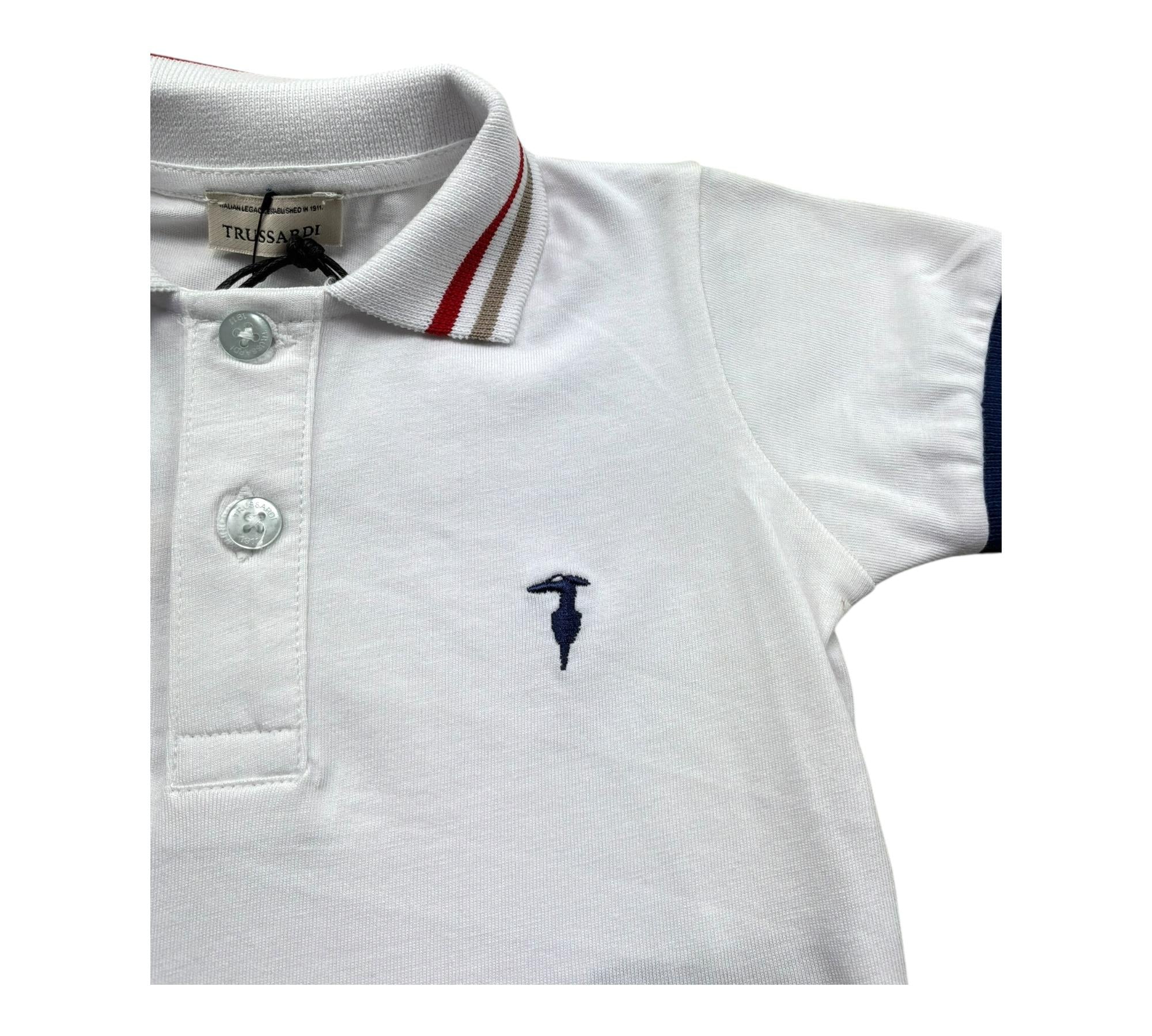 Trussardi Polo Mezza Manica Tinta Unita per Neonato TIP26102PO BIANCO TRUSSARDI 