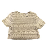 Alice Pi Camicia Mezza Manica Tinta Unita con Ricami Beige per Bambina