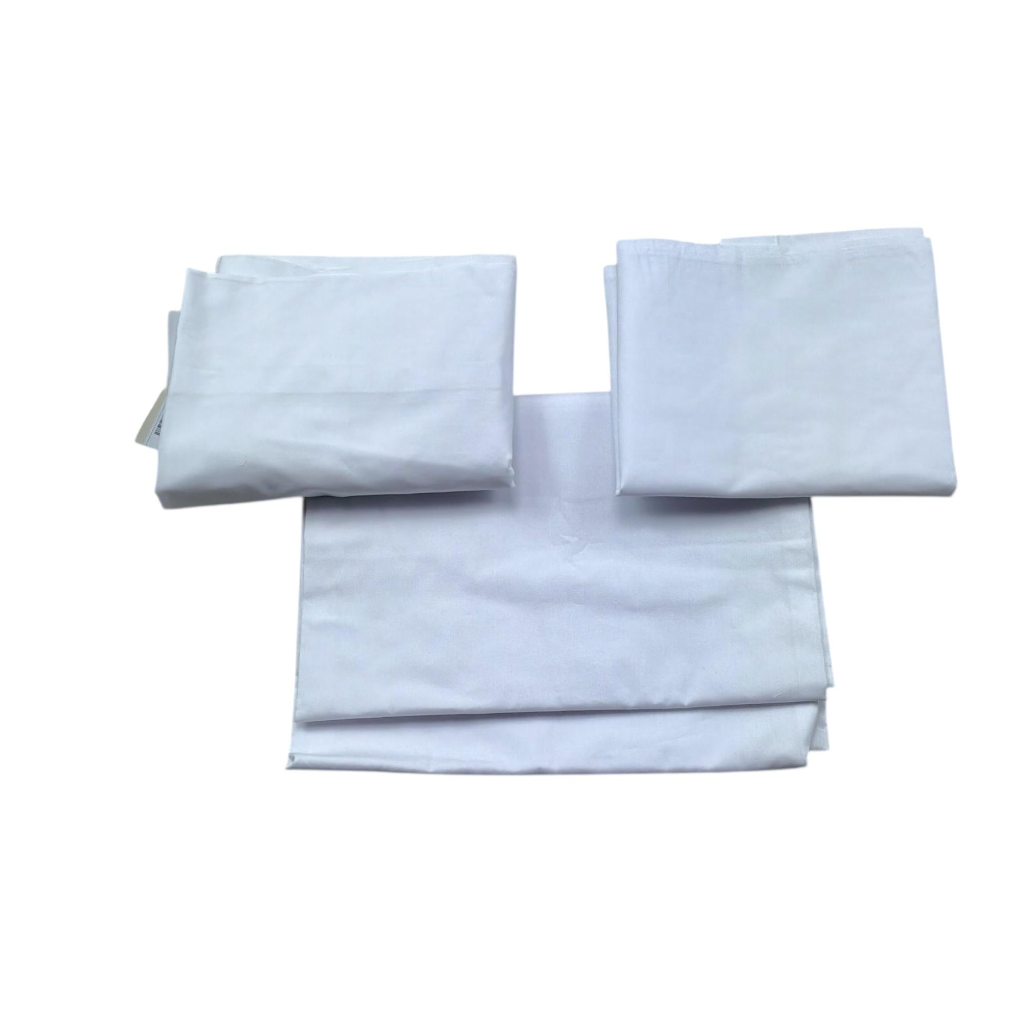 Le Bebe' Lenzuola Set 3 Pezzi Tinta Unita con Stampa per Neonato LBG6311 BIANCO LE BEBE' 