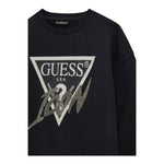 GUESS felpa chiusa girocollo tinta unita con stampa logo Nero per Bambina J4BQ04KAV34 NERO GUESS 