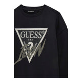 GUESS felpa chiusa girocollo tinta unita con stampa logo Nero per Bambina J4BQ04KAV34 NERO GUESS 