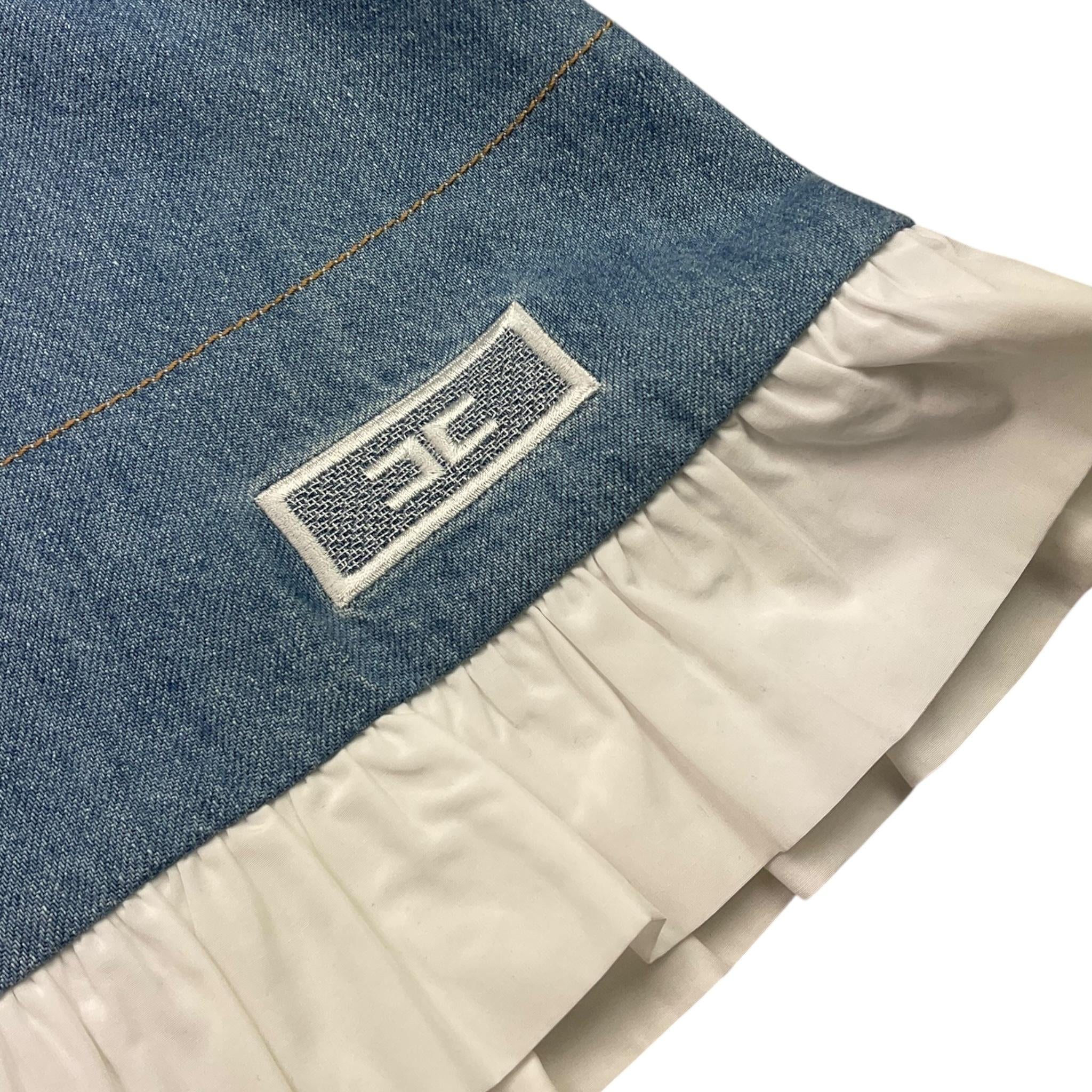 Elisabetta Franchi Abito In Denim Giromanica Tinta Unita per Bambina EGAB192 AZZURRO ELISABETTA FRANCHI 