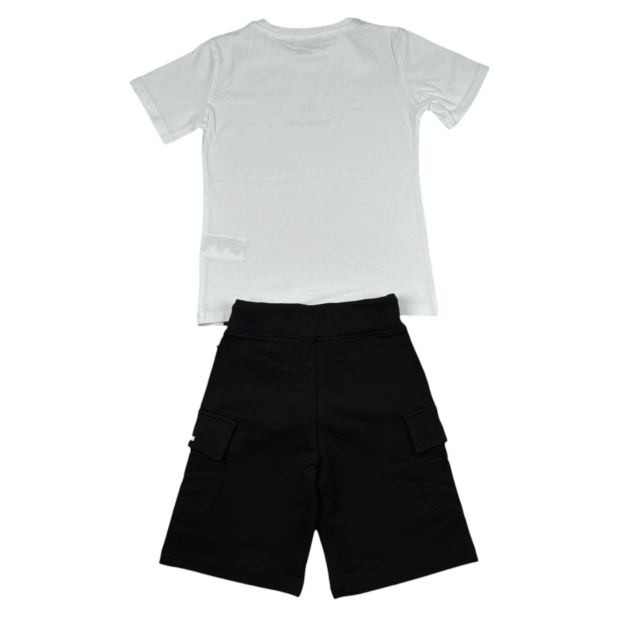Zu+Elements Completo 2 Pezzi T-Shirt-Bermuda Bicolore per Bambino ZU218B BIANCO/NERO ZU+ELEMENTS 
