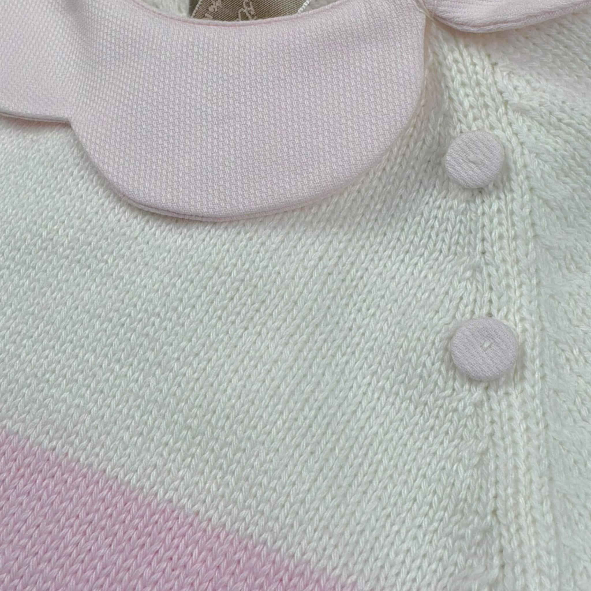 La Stupenderia Pagliaccetto Bicolore In Filo per Neonata SBTT52 BIANCO/ROSA LA STUPENDERIA 