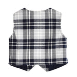 MINI BANDA gilet fantasia quadri Blu per Neonato 35688X BLU MINI BANDA 