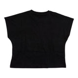 Disclaimer T-Shirt Modello Crop Tinta Unita Con Stampa In Contrasto Nero Per Bambina