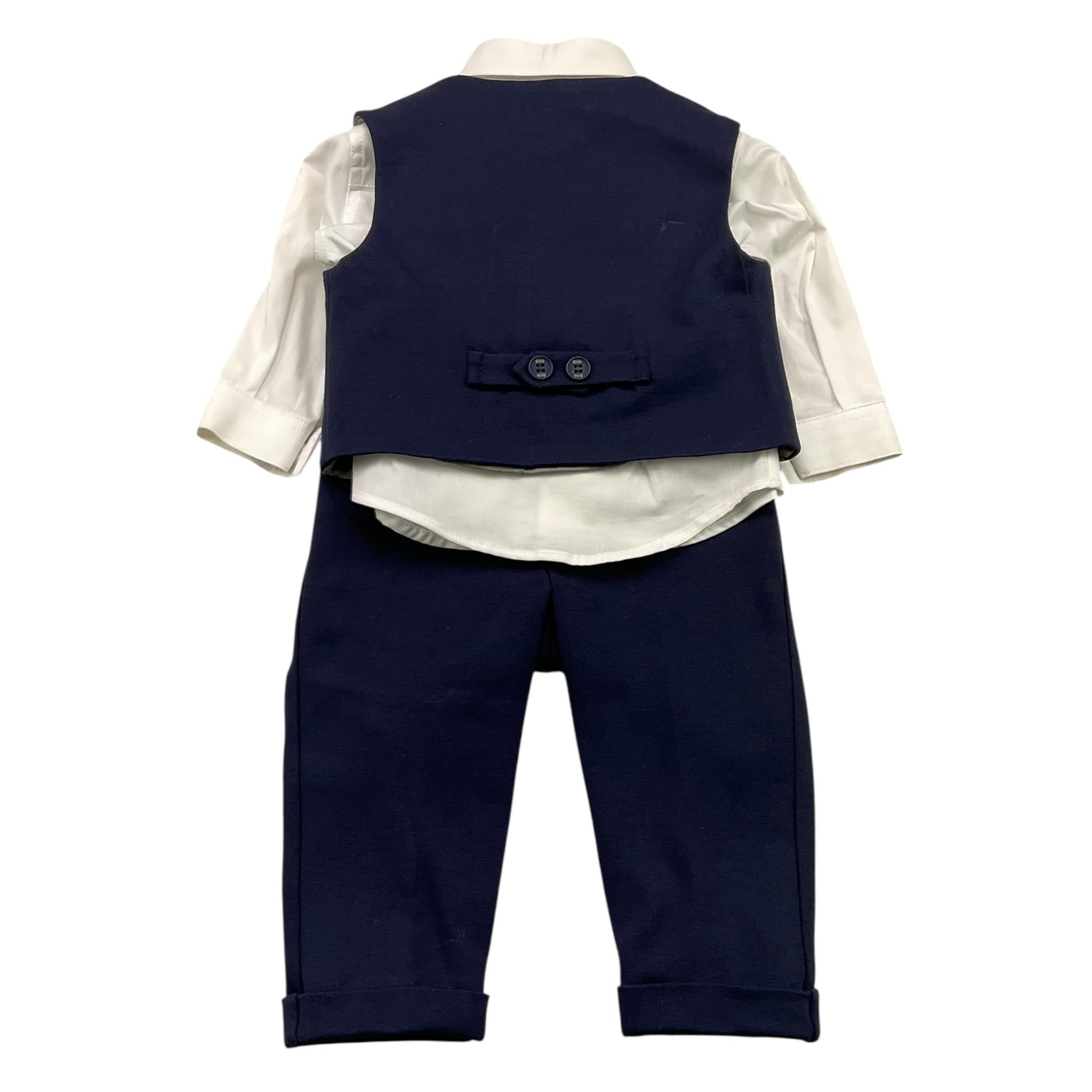 DILU' completo 4 pezzi camicia-papillon-panciotto-pantalone Blu per Neonato I22561 BLU DILU' 