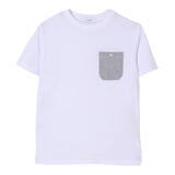 Jeckerson T-Shirt Girocollo Tinta Unita con Taschino per Bambino 190TJMJS25 BIANCO JECKERSON 