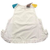 Mariuccia Camicia Giromanica Tinta Unita Con Maniche Con Ricami Bianco Per Bambina